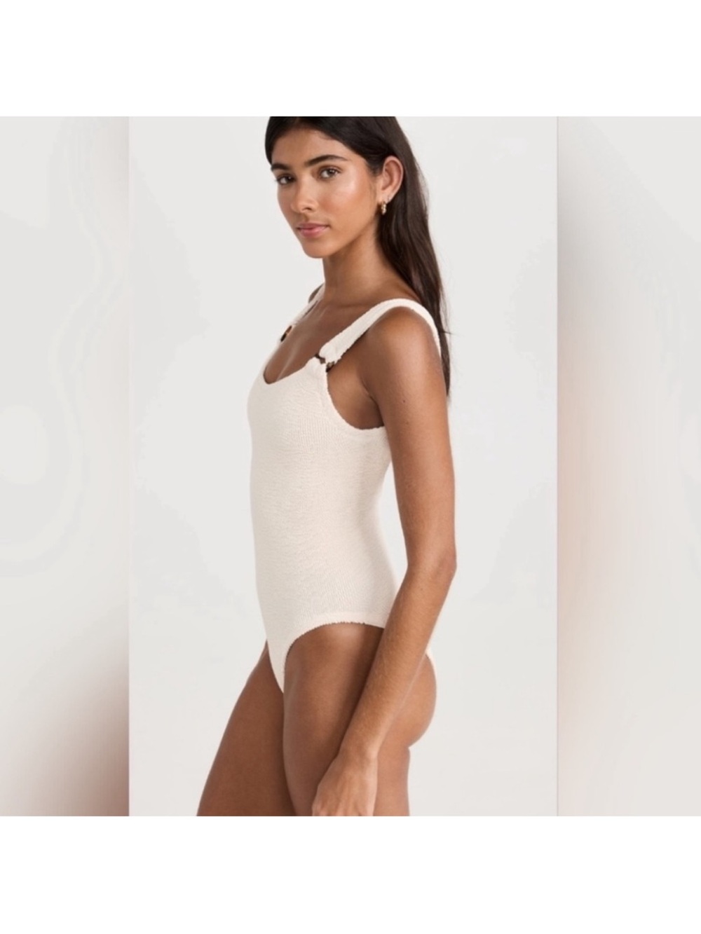HUNZA G Isolde Domino High-Leg One-Piece Swimsuit Ivory Blush
OS NWOT - Picture 5 of 10